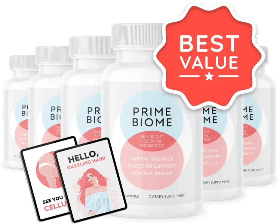 Limited-time PrimeBiome offer with discounted bottles and free bonuses